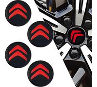 XIAOFEIDAFA 4Pezzi Cupola Auto Centro Cerchi Hub per Citroen C1 C2 C3 C4 C5 C6 C8 C4L DS3 DS4 DS5 DS6, Adesivi Decalcomanie per Tappi Auto Coprimozzo Logo Adesivo Copricerchi Tappi Ruote,Red
