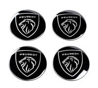 XIAOFEIDAFA 4Pezzi Cupola Auto Centro Cerchi Hub per Peugeot 208 2019-2023 60mm, Adesivi Decalcomanie per Tappi Auto Coprimozzo Logo Adesivo Copricerchi Tappi Ruote