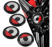 XIAOFEIDAFA 4Pezzi Cupola Auto Centro Cerchi Hub per Smart Fortwo 451 2016-2024 56mm, Adesivi Decalcomanie per Tappi Auto Coprimozzo Logo Adesivo Copricerchi Tappi Ruote,Red