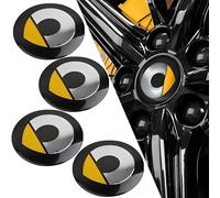 XIAOFEIDAFA 4Pezzi Cupola Auto Centro Cerchi Hub per Smart Fortwo 451 2016-2024 56mm, Adesivi Decalcomanie per Tappi Auto Coprimozzo Logo Adesivo Copricerchi Tappi Ruote,Yellow