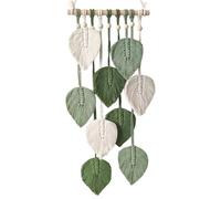 XIAOGUA 26 * 60cm Arazzo da Parete Macrame Appeso a Parete Boho Decorazione Macrame Foglie Arazzo Grand Nappa Arte Cotone Corda Macramè Decorazione Della per Camera da Letto Soggiorno Sfondo