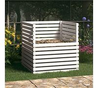 XIAOGUANG Compostiera Bianca 100x100x102 cm in Legno Massello di Pino,Compostiera,Composter da Giardino,Compostiera da Cucina
