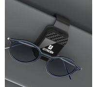 XIAOGUANGFADACAI 2 Pezzi Porta Occhiali Auto per Citroen e C3 Aircross 2024-2026, Clip Parasole Supporto Biglietti Tessera Fissaggio Accessori Interni Custodia,Black