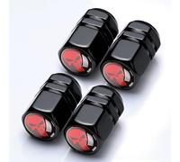 XIAOGUANGFADACAI 4 Pezzi Tappi Coprivalvola per Pneumatici per Audi A3 (8p) & Sportback 05.2003-09.2012, Tappi di Valvola in Metallo Alluminio, con Guarnizione Interna, con Buona,Red