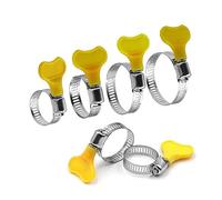 XIAOGYYE 10Pcs / 100Pcs 8-51Mm Regolabili Maniglia Gialla Di Plastica Torsia Mano Serrature Tubo Guida Worm, 201 Clip Tubo in Acciaio Inossidabile per Tubo/100Pcs/16-25Mm