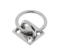 XIAOGYYE U-Type Screw 304 Stainless Steel Square Pad Eye Plate Eye Hook with round Ring Boat Hardware/M8