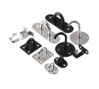 XIAOGYYE U-Type Screws Ceiling Hooks Stainless Steel Eye Plates, Rectangular Pad Eye Plates, Metal Nail Hooks, Deck Buckle Nails/Yellow Checkered