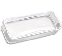 Xiaohan Borsa con chiusura lampo in PVC, 1 custodia, trasparente per le ragazze e gli accessori per la scuola, per la scuola, per l'ufficio, per la casa, per la creazione di cosmetici e viaggi (bianco