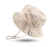 XIAOHAWANG Cappello da Sole Bambino Neonato Dinosauro Secchio Cappelli Estate Bambino Ragazzi Beach Caps Dinosauro Khaki 1 Mese