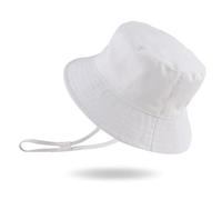 XIAOHAWANG Cappello da sole per neonati e bambini, con dinosauro, cappello alla pescatora, cappelli da spiaggia per bambini, Bianco puro, 0-3 mese