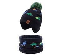 XIAOHAWANG Cappello Dinosauro Sciarpa Cappello Invernale per Bambino Ragazzo Ragazza Cappello Autunnale Riscaldante da 0 a 7 Anni (Dinosauri Colorati (Cappello + Sciarpa), 9-24 Mesi)