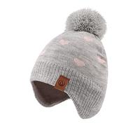 XIAOHAWANG Cappello Dinosauro Sciarpa Cappello Invernale per Bambino Ragazzo Ragazza Cappello Autunnale Riscaldante da 0 a 7 Anni, Cappello Cuore Grigio, 9-24 Mesi