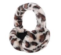 XIAOHAWANG Donne Inverno Unisex Ear Muffs Finta Pelliccia Caldo Paraorecchie Lady Ragazze Plush Ear Scaldare Orecchie All'aperto Copre (bianco stampa leopardo)