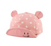 XIAOHAWANG Estate Infantile Baseball Cap Orso Orecchie Bambino Ragazza Sun Cappelli Primavera Cute Baby Hat per Ragazzi 6-24 Mesi, Panno rosa, Etichettalia unica