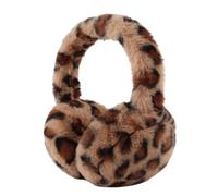 XIAOHAWANG Ragazze Inverno Paraorecchie Ragazzo Caldo Lungo Peluche Orecchie Scaldaorecchie Pieghevole Bambini Donne 3-8 anni, Marrone Leopardo