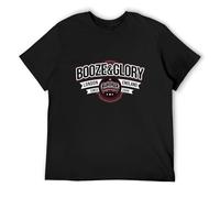 XIAOHEIYA Booze & Glory Hip Hop Mens T-Shirt Black Unisex Tee S