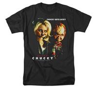 XIAOHEIYA Bride of Chucky Chucky Gets Lucky Mens T-Shirt Black Unisex Tee XL