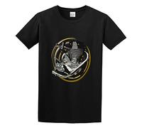 XIAOHEIYA BSA Goldstar Engine Vintage Motorcycle Mens T-Shirt Black Unisex Tee L
