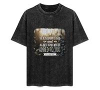 XIAOHEIYA Seek First Kingdom of God Mattew 6:33 Bible Scripture Verse Psalm Mens T-Shirt Black Unisex Tee M
