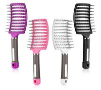 Xiaohui887 4 spazzole districanti per capelli, con ventola, per massaggi e acconciature, per barbiere, parrucchiere, per donne, 4 colori