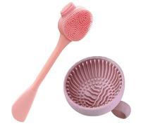Xiaohui887 Combinazione di applicatore per maschera facciale in silicone, spazzola per la pulizia, spazzola esfoliante e ciotola per la pulizia dei pennelli da trucco, per la cura del viso e la