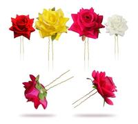 Xiaohui887 Fermaglio per capelli da donna a forma di rosa rossa, spilla vintage per capelli da donna, elegante e ragazza multicolore (multicolore)