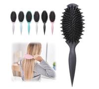 Xiaohui887 Spazzola per definizione per capelli ricci, spazzola per capelli ricci, pettine per capelli ricci, capelli spessi, lisci, naturali, spazzola districante delicata per donne (nero)