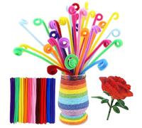 XIAOJING0 100 Pezzi Scovolini Colorati per Lavoretti, Pipe Cleaner, Filo di Ciniglia, Barra Twist Mescola i colori per Lavoretti Decorativi, Fai Da Te Creativo30 cm x 6 mm