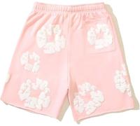 XIAOJINJU Denim Tears Summer Shorts, Pantaloncini Estivi Sciolti Stampati in Schiuma a Stampa Piena, Pantaloncini Hip Hop y2k e Stampa in Schiuma Neutra