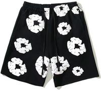 XIAOJINJU Denim Tears Summer Shorts, Pantaloncini Estivi Sciolti Stampati in Schiuma a Stampa Piena, Pantaloncini Hip Hop y2k e Stampa in Schiuma Neutra