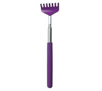 Xiaokeis Grattaschiena telescopico, portatile, estensibile, in acciaio inox, telescopico, strumento massaggiatore manuale in metallo, per adulti (viola)