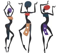 XIAOMAGG Decorazioni da parete per soggiorno, 3 pezzi, decorazione murale in metallo, decorazione per corridoio, decorazione da parete, decorazione massimalista, ragazza africana, stile di danza