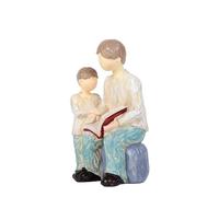XIAOMAGG Statua di coppia padre e figlio moderna decorazione per la casa, scultura regalo prezioso per mamma, regalo commemorativo per anniversario di matrimonio (libro di lettura padre e figlio)