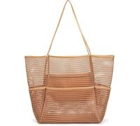 XIAOMAIDAM Borsa da spiaggia in rete da donna, grande borsa da viaggio e piscina, leggera borsa da crociera per le vacanze (dentro e fuori - Flip per usare)