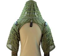 XIAOMAIDAM Ghillie Viper - Cappuccio da cecchino con foglie tagliate al laser 3D, tattico per giochi di guerra, caccia, softair, cappotto da cecchino, Nylon completamente in mesh verde militare