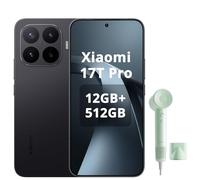XIAOMI 17T Pro,Smartphone 12+512GB,Display Eye-Care da 6,83" a 144Hz,Batteria al silicio-carbonio da 7000 mAh (tip) Teleobiettivo Leica 5x,HyperCharge da 100W,Nero,Can Hair Dryer Green,1 Nozzle
