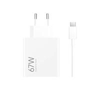 Xiaomi 67 W HyperCharge Combo Caricabatterie 67 W Porta USB Cavo USB-C Identificazione Intelligente Dispositivi Bianco (versione ES)