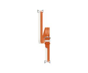 Xiaomi Band 8/9/10 Dual-tone Leather Strap White and Orange White and Orange