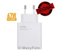 XIAOMI CARICABATTERIE CASA RICAMBIO ORIGINALE USB MDY-12-EH 67W WHITE 78DFA0A