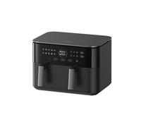 Xiaomi Dual Zone Air Fryer da 10 l, 2 scomparti da 3,5 l e 6,5 l, 230 °C, funzione SYNC, 9 modalità, 2700 W, basso contenuto di grassi, funzionamento touch, lavabile in lavastoviglie, colore: nero