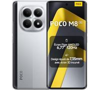 XIAOMI POCO M8 5G Smartphone, 8+ 256 GB,Argento, Telefono, IP66, Resistenza alla polvere e all'acqua, Batteria Massive da 5520 mAh, 6.77", 120 Hz, 45 W, con caricabatterie, senza NFC