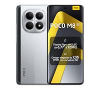 Xiaomi POCO M8 5G, Smartphone 8+512GB, Display AMOLED FIoW 6,77" 120Hz, Snapdragon® 6 Gen 3, Doppia fotocamera AI 50MP, Design curvo 3D da 7,35 mm, Argento, Garanzia 2 anni, Caricatore non incluso