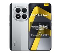 XIAOMI POCO M8 Pro 5G, Smartphone 8+256GB, Argento, Snapdragon® 7s Gen 4 | Display AMOLED CrystalRes 6,83" 1.5K, Fotocamera 50MP Light Fusion 800 con OIS, IP68, Garanzia 2 anni