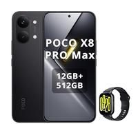 XIAOMI Poco X8 Pro Max Smartphone 12 GB + 512 GB, processore Dimensity 9500s, batteria 8500 mAh, display AMOLED ultra luminoso, fotocamera principale 50 MP Light Fusion 600 con OIS, colore nero, con