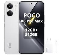 XIAOMI Poco X8 Pro Max Smartphone 12 GB + 512 GB, processore Dimensity 9500s, batteria da 8500 mAh, display AMOLED ultra luminoso, fotocamera principale Light Fusion 600 da 50 MP con OIS, bianco