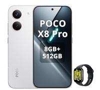 XIAOMI POCO X8 Pro Smartphone 8+512GB,processore Dimensity 8500-Ultra,batteria da 6500 mAh,sensore Sony IMX882 da 50 MP con OIS,fotocamera da 50 MP,Bianco,incluso Smart Watch