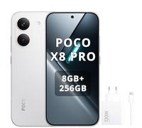 XIAOMI Poco X8 Pro Smartphone 8GB + 256GB, processore Dimensity 8500-Ultra, batteria 6500 mAh, display AMOLED ultra luminoso, fotocamera principale Sony IMX882 con OIS, bianco, caricatore da 120 W