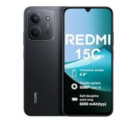 XIAOMI Redmi 15C 4+256GB Smartphone, Display 6.9" HD+ 120Hz, Batteria 6000mAh, Fotocamera 50MP, Processore Octa-Core, Supporta la ricarica rapida da 33 W, Senza Caricatore-Nero mezzanotte