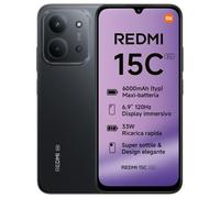Xiaomi Redmi 15C 5G, Smartphone 4+256GB, Display 6,9" 120Hz, MediaTek Dimensity 6300, processore 5G, Dual camera AI 50MP, Mega batteria da 6000mAh, Garanzia 2 anni, Nero, Caricabatterie non incluso