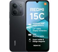 Xiaomi Redmi 15C, Smartphone 4+128GB, Display 6,9" 120Hz, 7,99mm, MediaTek Helio G81-Ultra, Dual camera da 50MP, Mega batteria da 6000mAh, Garanzia 2 anni, Nero, Caricabatterie non incluso